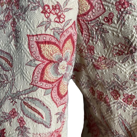 Silk Blend Floral Jacket 6P Petite 6 Button-up Talbots Lotus Cotton Textured - Picture 10 of 15